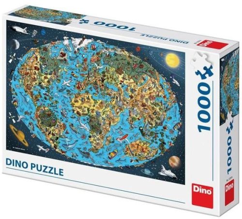 Dino Puzzle 1000 db - Világtérkép