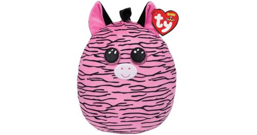 Ty Squish-a-Boos párna alakú plüss figura ZOEY, 30 cm - rózsaszín zebra