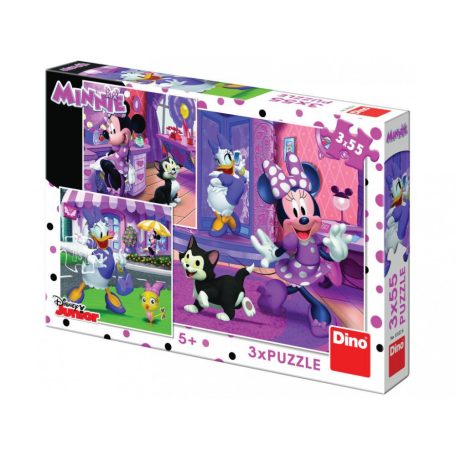 Dino Egy nap Minnie egérrel 3 x 55 darabos puzzle