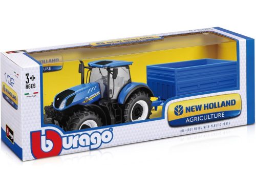 Bburago traktor utánfutóval New Holland 1:32