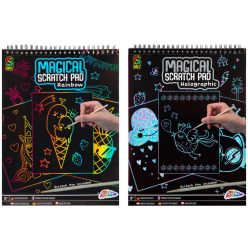   Képkarcoló füzet, A/4, 20 lapos, 2 féle változat (szivárványos vagy hologramos)
