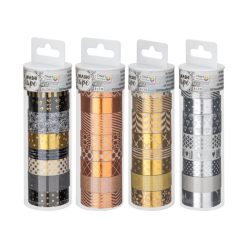   Öntapadós papírszalag, washi-tape, 3m, 8 db/csomag, karácsonyi, 4 féle változat