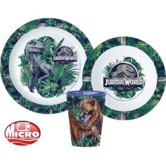   Jurassic World étkészlet, micro műanyag szett, pohárral 260 ml
