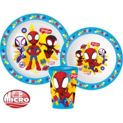   Pókember Spidey étkészlet, micro műanyag szett, pohárral 260 ml