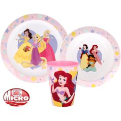   Disney Hercegnők True étkészlet, micro műanyag szett, pohárral 260 ml