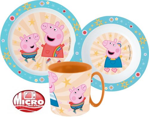 Peppa malac Kindness étkészlet, micro műanyag szett bögrével 350 ml