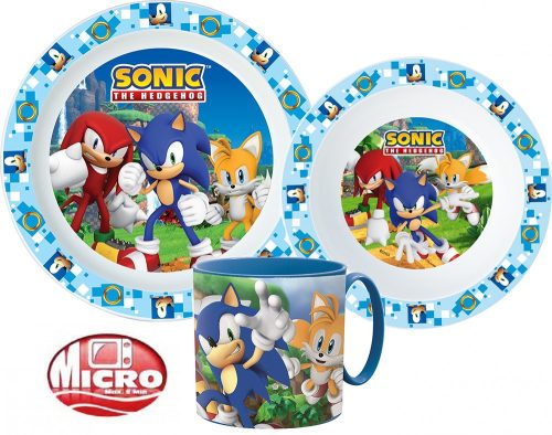 Sonic, a sündisznó étkészlet, micro műanyag szett bögrével 265 ml