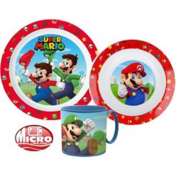   Super Mario étkészlet, micro műanyag szett bögrével 265 ml