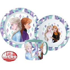   Disney Jégvarázs Ice Magic étkészlet, micro műanyag szett bögrével 265 ml