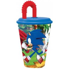   Sonic, a sündisznó Speedy szívószálas pohár, műanyag 430 ml
