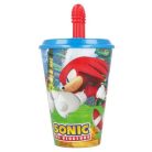 Sonic, a sündisznó Speedy szívószálas pohár, műanyag 430 ml