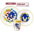 Sonic a sündisznó Rings csúszásmentes étkészlet, micro műanyag szett