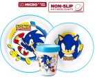 Sonic a sündisznó csúszásmentes étkészlet, micro műanyag szett