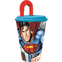 Superman Savior szívószálas pohár, műanyag 430 ml