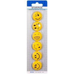 Smiley, emoji mágnes szett, 6 db-os, sárga
