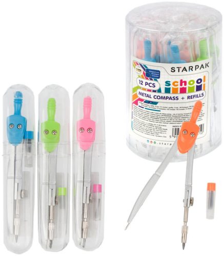 Körző készlet, fém, 2db-os, Starpak School
