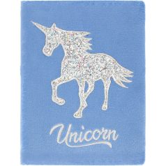  Unikornis napló, notesz, A/5, plüss borítóval, Glitter Unicorn