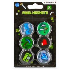 Starpak mágnes szett, 6 db-os, Minecraft mintás