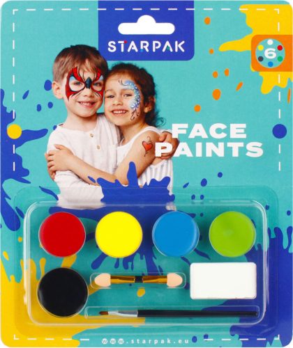Arcfesték, tégelyes, 8 db-os (6 szín), Starpak