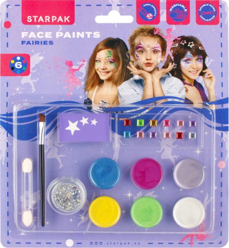 Arcfesték, tégelyes, 11 db-os (6 szín), Diamonds Fairy, Starpak