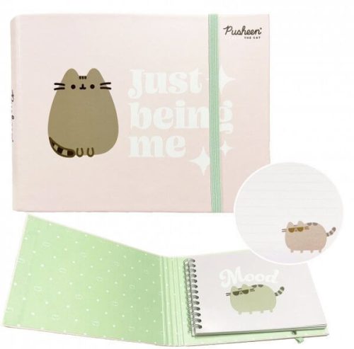 Pusheen cicás spirál notesz kemény tartóban, 15x19cm, Majewski (661853)