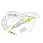 Geometria készlet, körző és vonalzó szett, 7 db-os, műanyag dobozban, Starpak, zöld