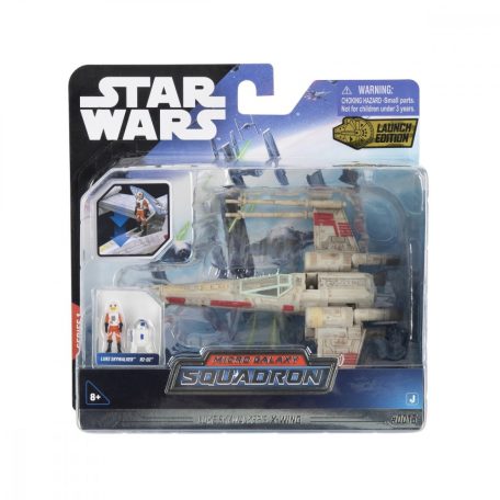 Star Wars - Csillagok háborúja Micro Galaxy Squadron 13 cm-es jármű figurával - X-Wing Vörös ötös + Luke Skywalker és R2-D2