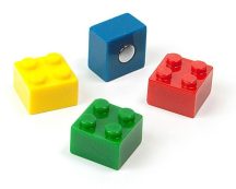 Mágnesek, fun and color, 4 db-os, Brick - építőkockák