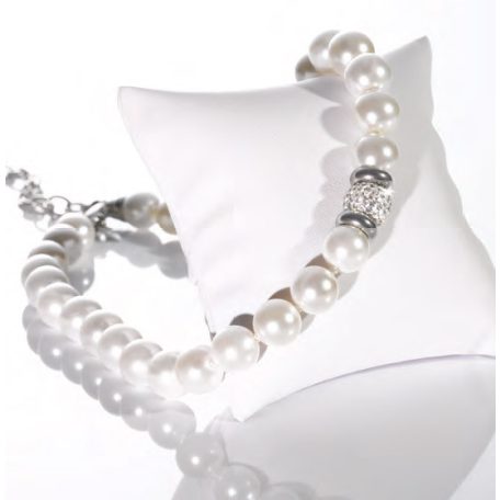 Victoria Ezüst színű fehér gyöngyös nyaklánc