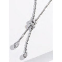 Victoria Ezüst színű fehér köves nyaklánc