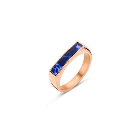 Victoria Rose gold színű kék mintás gyűrű