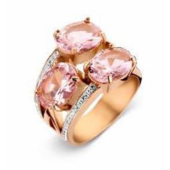   Victoria Rose gold színű fehér, rózsaszín köves gyűrű