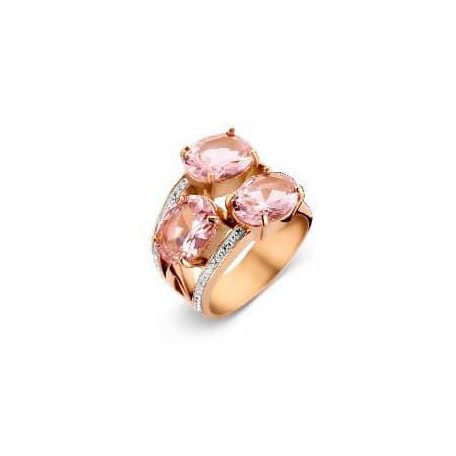 Victoria Rose gold színű fehér, rózsaszín köves gyűrű