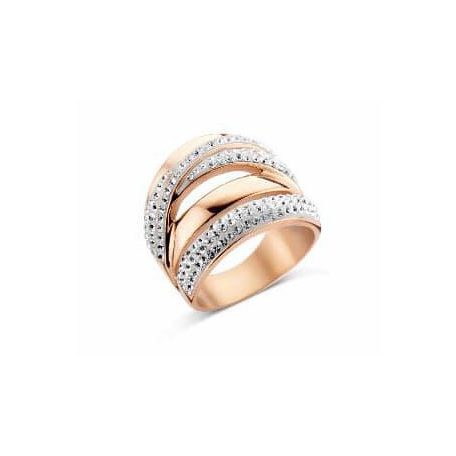 Victoria Rose gold színű fehér köves gyűrű