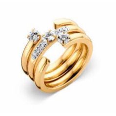 Victoria Arany színű fehér köves 3-as gyűrű szett