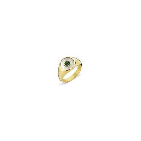 Victoria Arany színű zöld mintás gyűrű