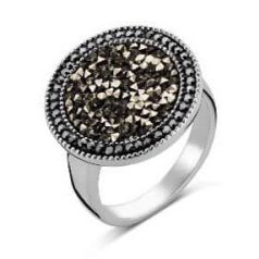 Victoria Ezüst színű fekete köves gyűrű