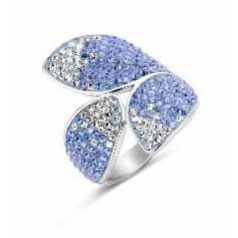 Victoria Ezüst színű kék, fehér köves szirom gyűrű