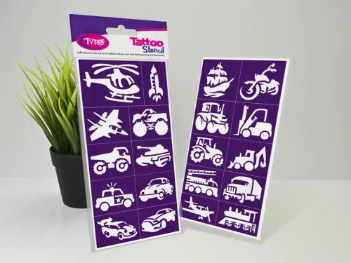Sablonok, Vehicles, Járművek sablon szett, min. 20 minta