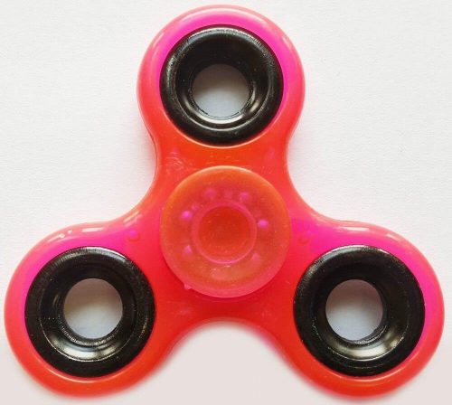 Fidget Spinner, ujjpörgettyű, foszforeszkáló, rózsaszín