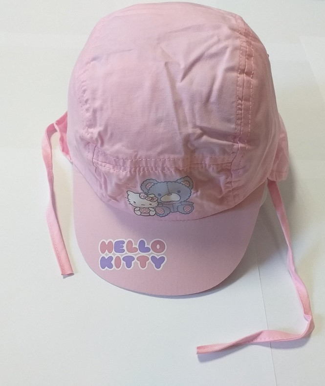 Hello Kitty baba/gyerek kendős sapka, világos rózsaszín, 50 cm, Kitty & Bear