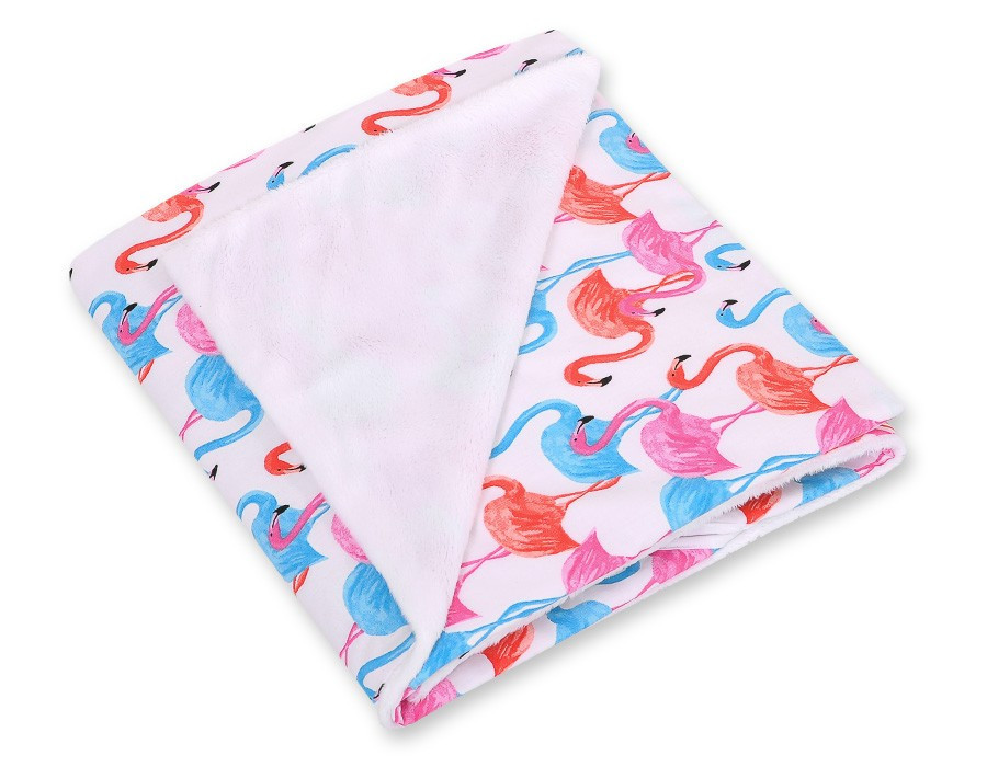 BabyLion Prémium univerzális takaró - Fehér - Flamingó
