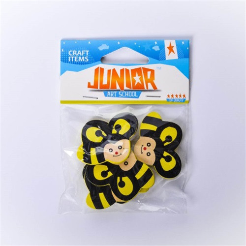 Kreatív dekoráció Junior fa méhecske 6 db/csomag