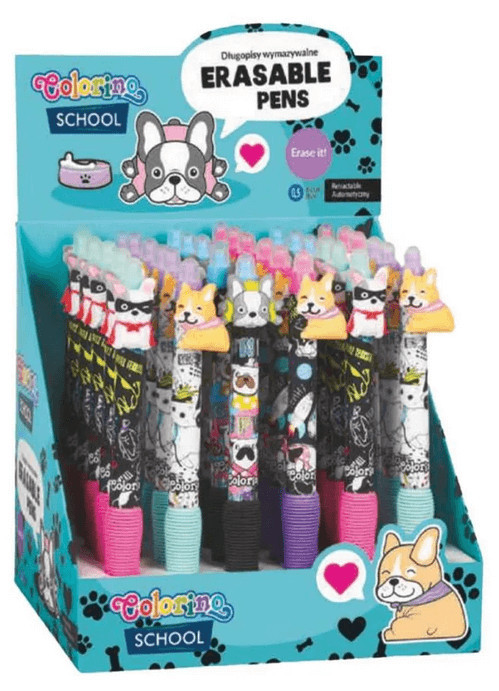 Radírozható golyóstoll, nyomógombos, Dog Clothes, kutyás, Colorino School