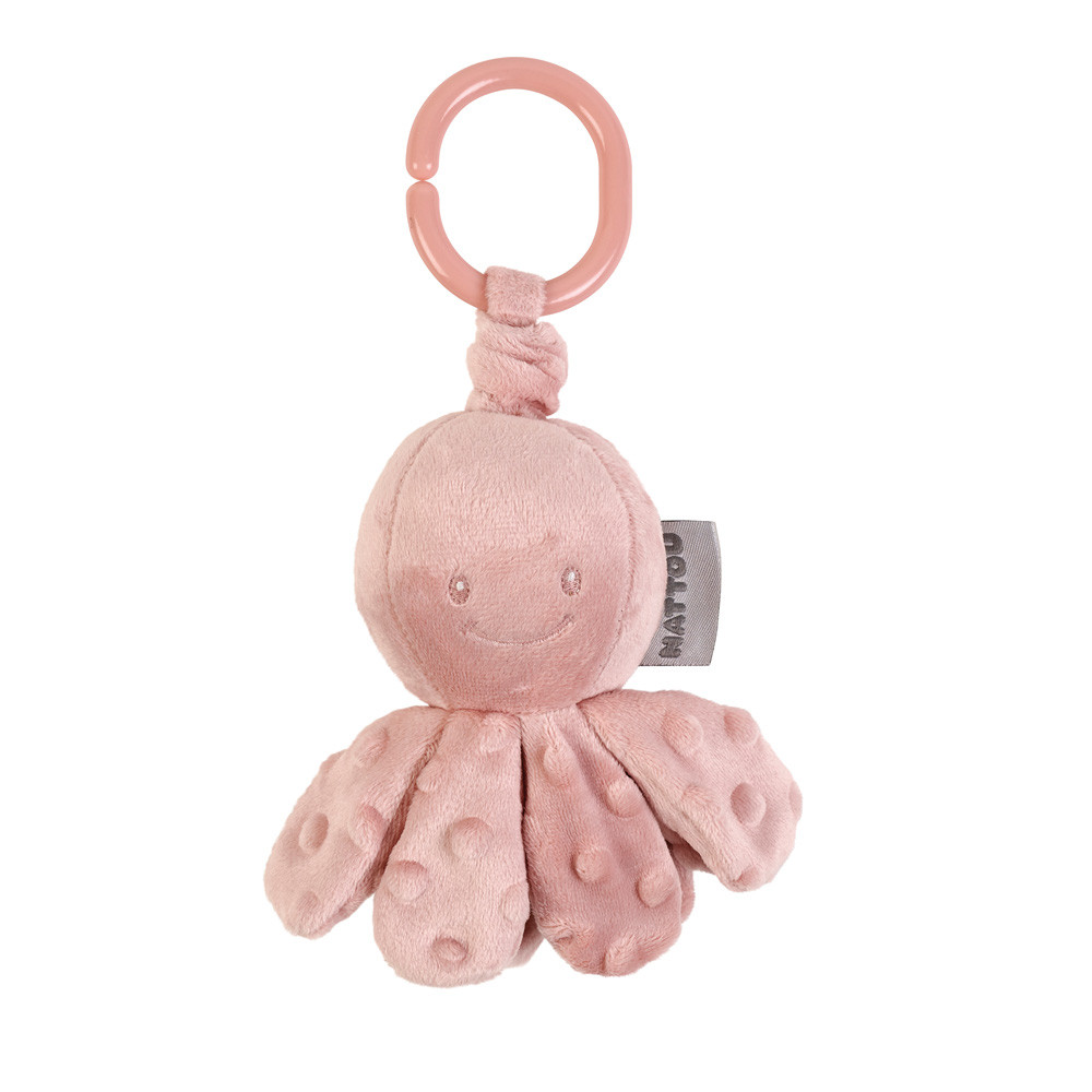 Nattou felhúzós rezgõ játék plüss Lapidou - Octopus pink
