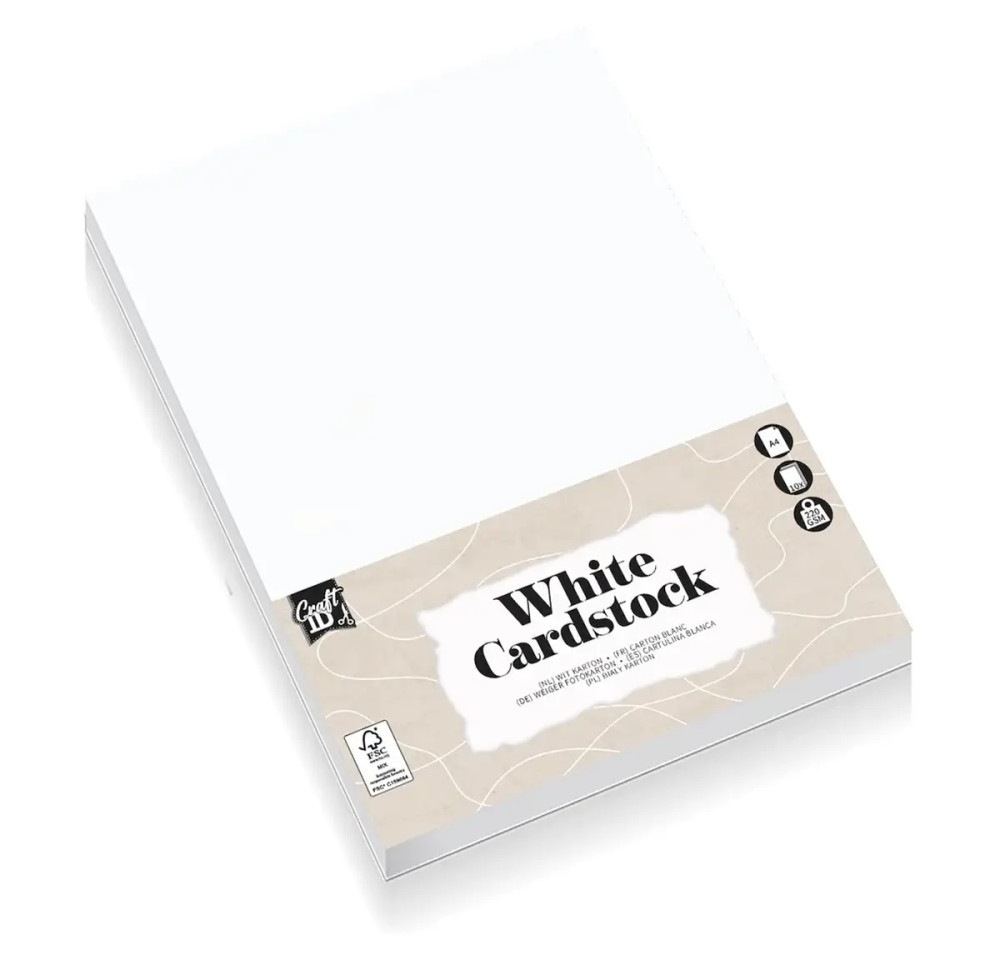 Fehér karton, névjegykarton, fotókarton, A/4, 220 g, 10 lap/cs, CR0037